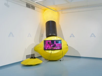 Alex Wissel und Jan Bonny, 
Capri Batterie, 2018
Skulptur, Bildschirm, Video