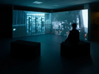 Fynn Ribbeck, 
Videostill: Solid State Dream
2022, 18 Min.
2-Kanal Videoinstallation, 16:9, HD